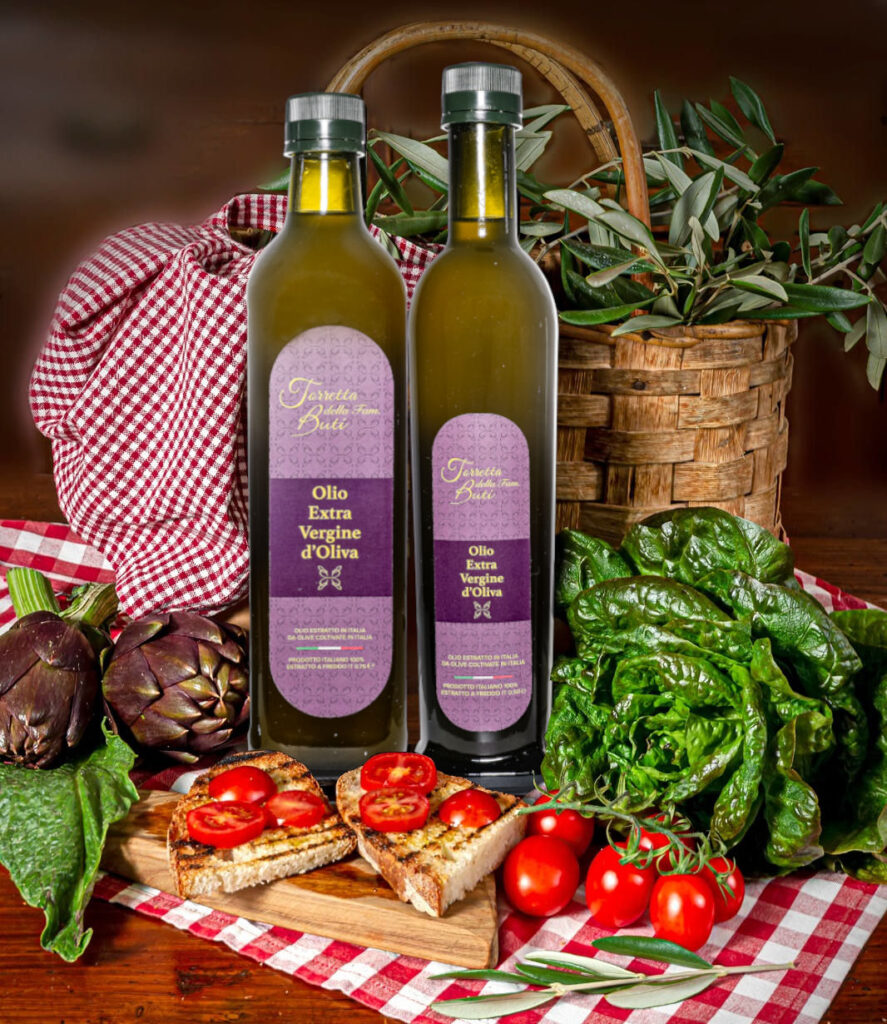 Olio Extravergine d'oliva di qualità Torretta Buti dei monti pisane
